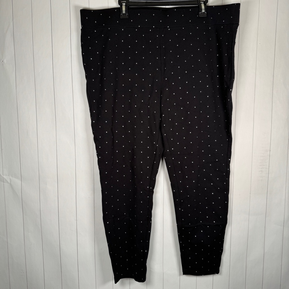 Carmen Marc Volvo Black Polka Dot Capri Pants Casual Career Office Wear size 3X